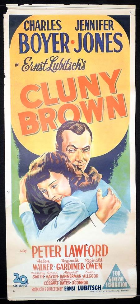 CLUNY BROWN Original Daybill Movie Poster Charles Boyer Jennifer Jones 1946