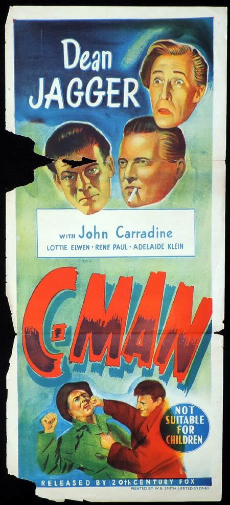 C-MAN Daybill Movie Poster Dean Jagger FILM NOIR