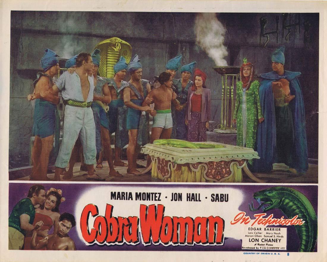 COBRA WOMAN Original Lobby Card Maria Montez Jon Hall Sabu Realart