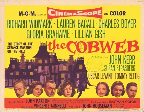 THE COBWEB 1955 Lauren Bacall Title Lobby card