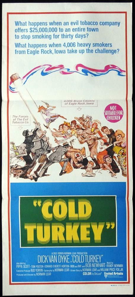 COLD TURKEY Original Daybill Movie Poster Dick Van Dyke No Smoking