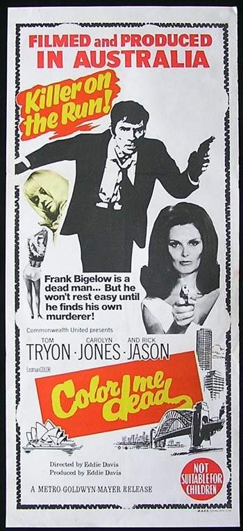 COLOR ME DEAD Original Daybill Movie Poster Tom Tryon FILM NOIR Australian Made Film
