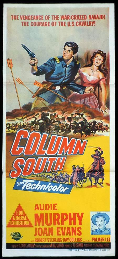 COLUMN SOUTH Original Daybill Movie Poster Audie Murphy