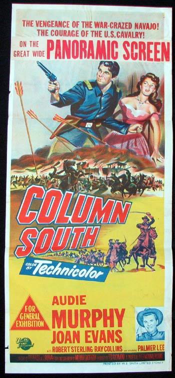COLUMN SOUTH Movie poster Audie Murphy Joan Evans - Moviemem Original ...