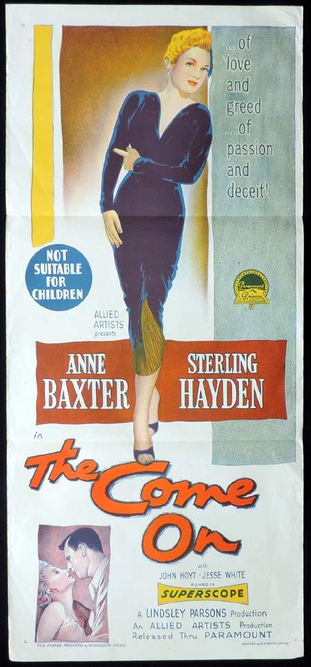 THE COME ON Original Daybill Movie Poster ANN BAXTER Sterling Hayden Richardson Studio