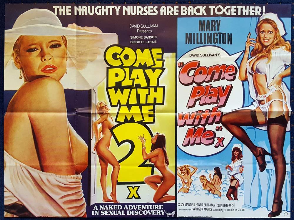 COME PLAY WITH ME 1 and 2 Double Bill MARY MILLINGTON British Quad Movie poster