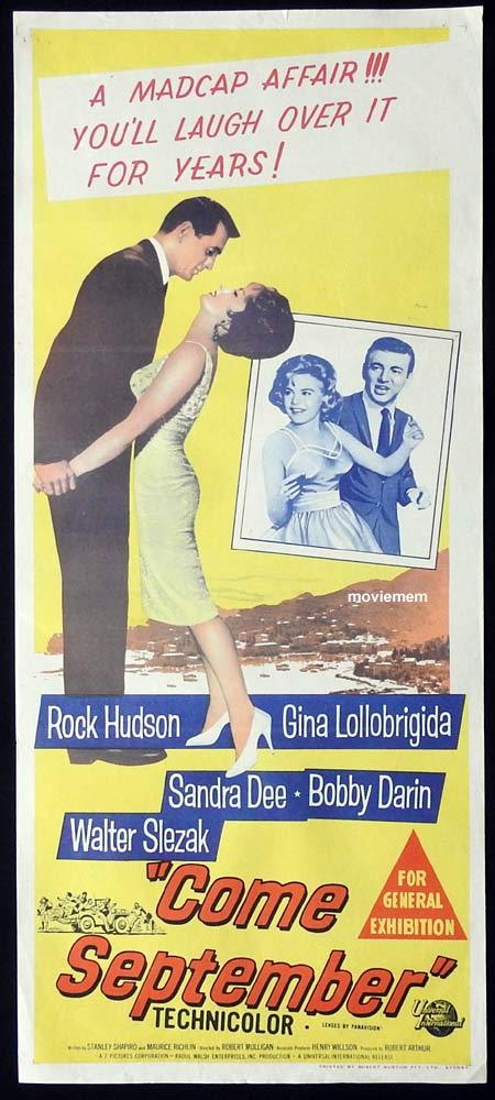 COME SEPTEMBER Original Daybill Movie Poster Rock Hudson Sandra Dee