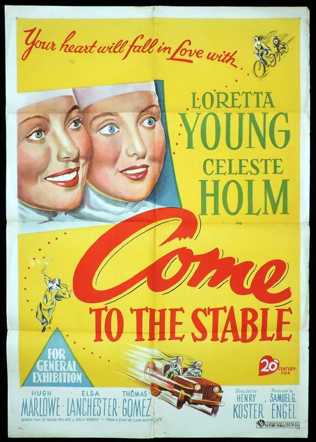 COME TO THE STABLES One Sheet Movie Poster Loretta Young