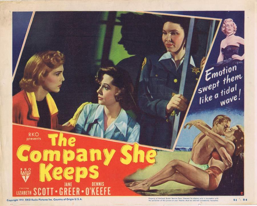 THE COMPANY SHE KEEPS Lobby Card 2 Film Noir Lizabeth Scott Jane Greer