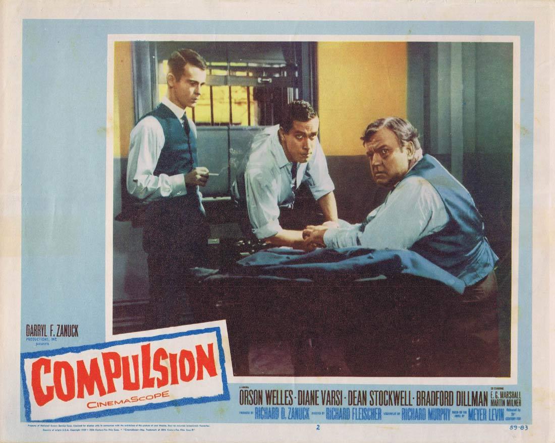 COMPULSION Lobby Card 2 Orson Welles Diane Varsi Dean Stockwell