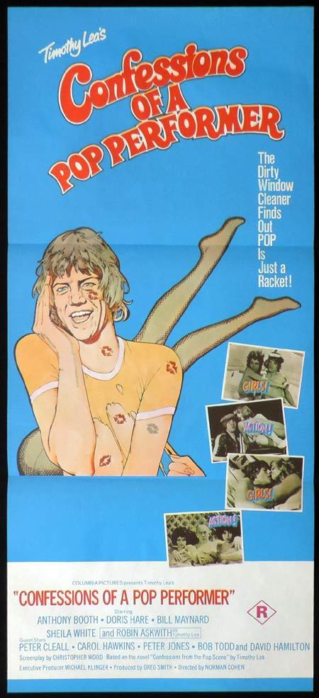CONFESSIONS OF A POP PERFORMER Original Daybill Movie Poster Robin Askwith
