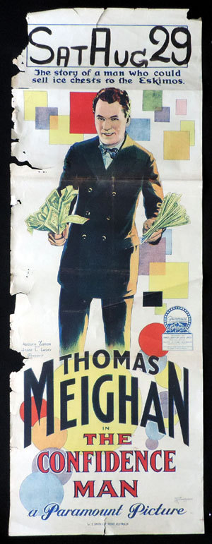 THE CONFIDENCE MAN Long Daybill Movie poster 1924 JOHN RICHARDSON signature