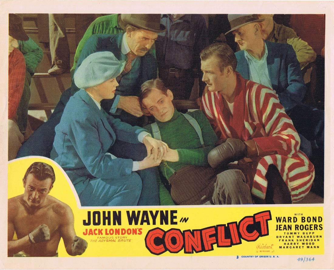 CONFLICT 1949r Vintage Lobby Card 3 John Wayne Jack London’s Abysmal Brute