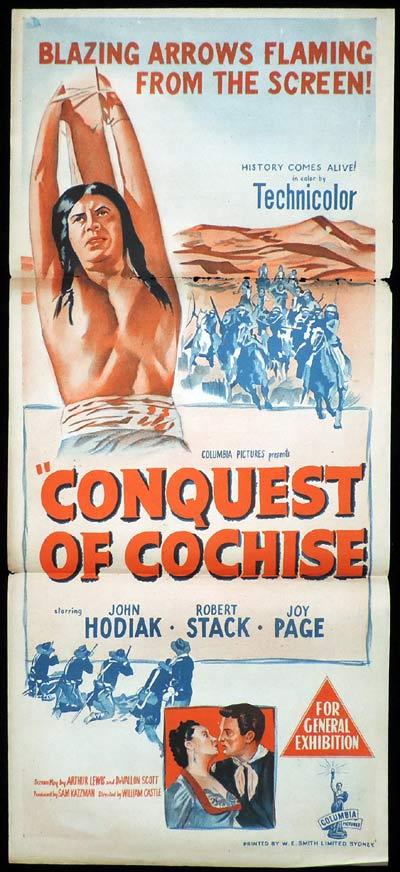 CONQUEST OF COCHISE Daybill Movie Poster Robert Stack Western