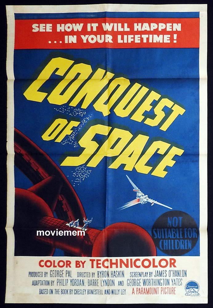 CONQUEST OF SPACE Original One sheet Movie Poster Walter Brooke Sci Fi Byron Haskin