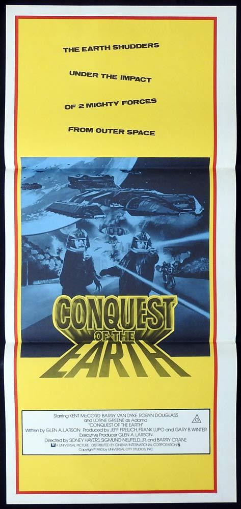 CONQUEST OF THE EARTH daybill Movie poster Battlestar Galactica