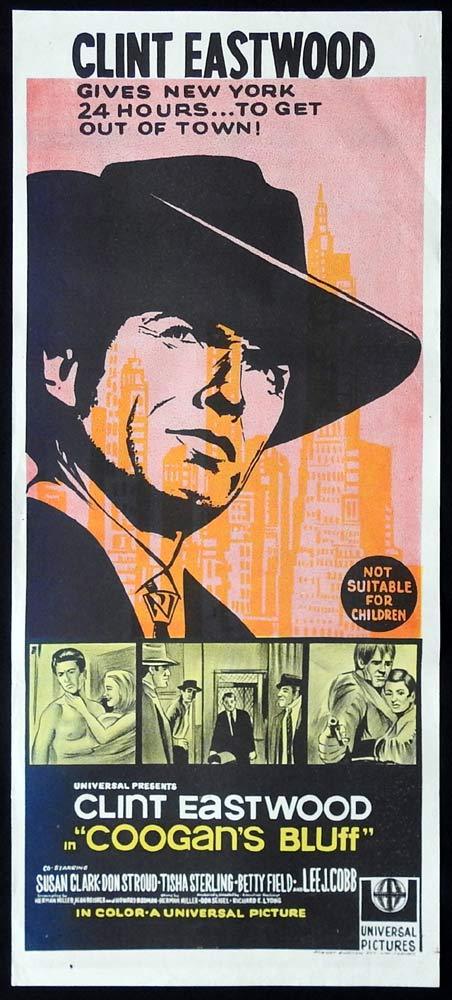 COOGAN’S BLUFF Original Daybill Movie Poster Clint Eastwood Lee J. Cobb