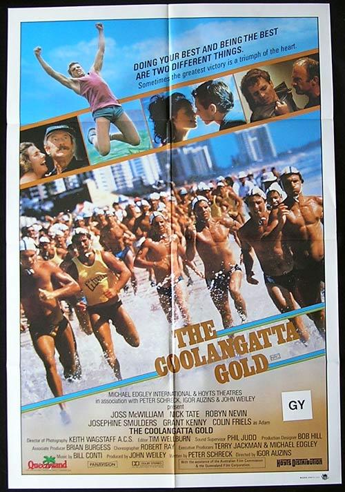 COOLANGATTA GOLD 1984 Surfing Ironman Colin Friels RARE One sheet Movie poster