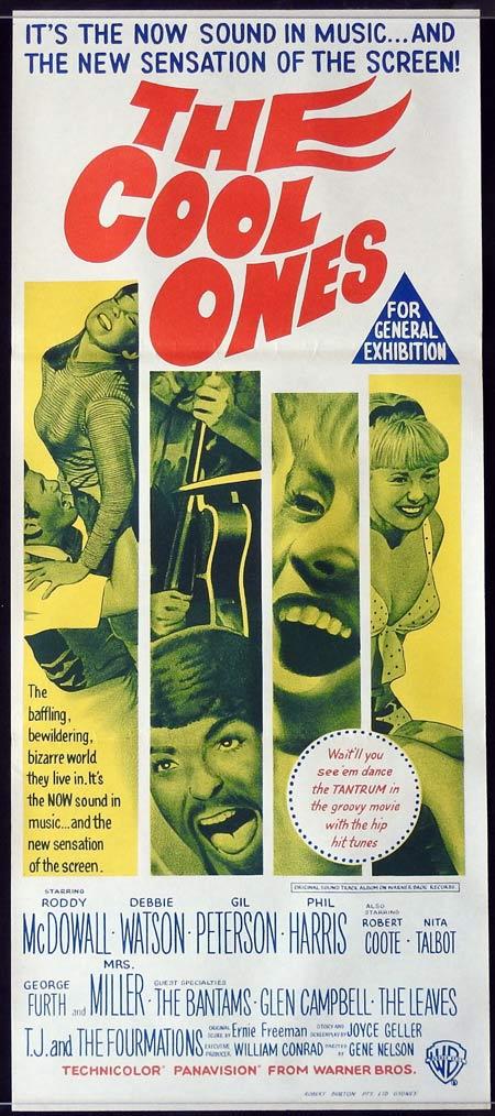 THE COOL ONES Original daybill Movie Poster Roddy McDowall Debbie Watson