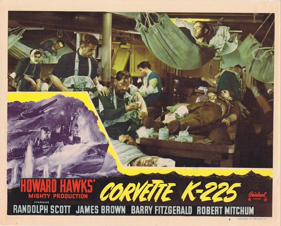 CORVETTE K-225 Lobby Card 4 War Film Randolph Scott Robert Mitchum