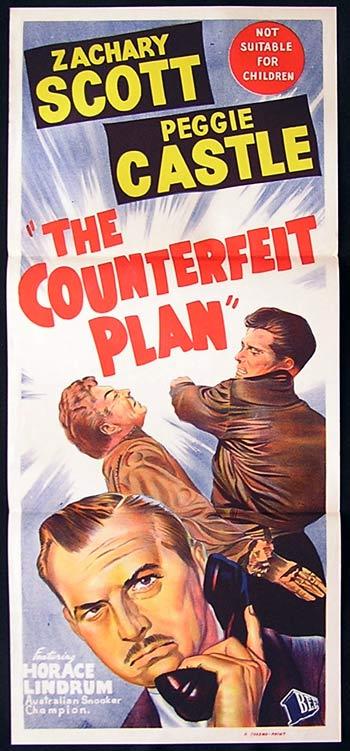 THE COUNTERFEIT PLAN Daybill Movie poster Zachary Scott Film Noir