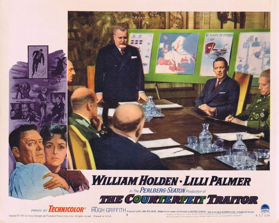 THE COUNTERFEIT TRAITOR Lobby Card 3 William Holden Lilli Palmer Hugh Griffith