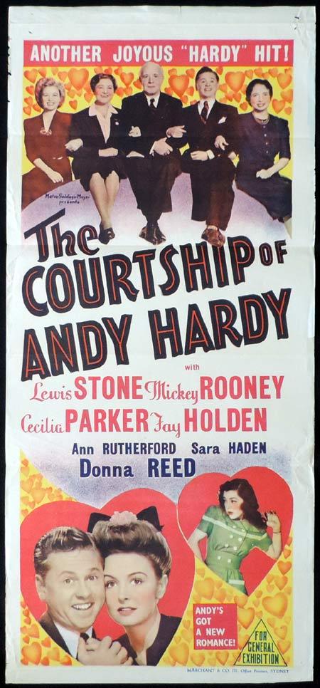 THE COURTSHIP OF ANDY HARDY Original Daybill Movie Poster Mickey Rooney Marchant Graphics