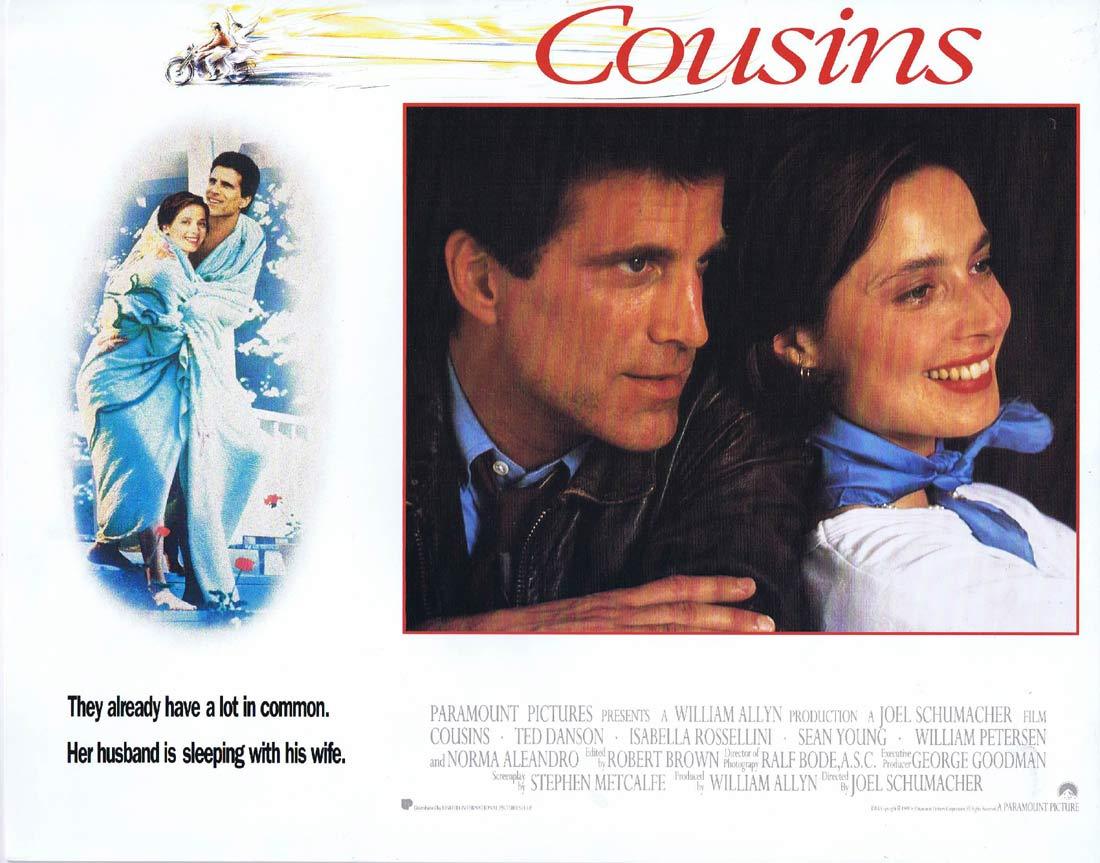 COUSINS Original Lobby Card 1 Ted Danson Isabella Rossellini Sean Young