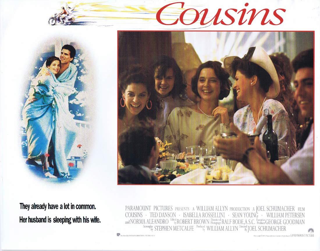 COUSINS Original Lobby Card 2 Ted Danson Isabella Rossellini Sean Young