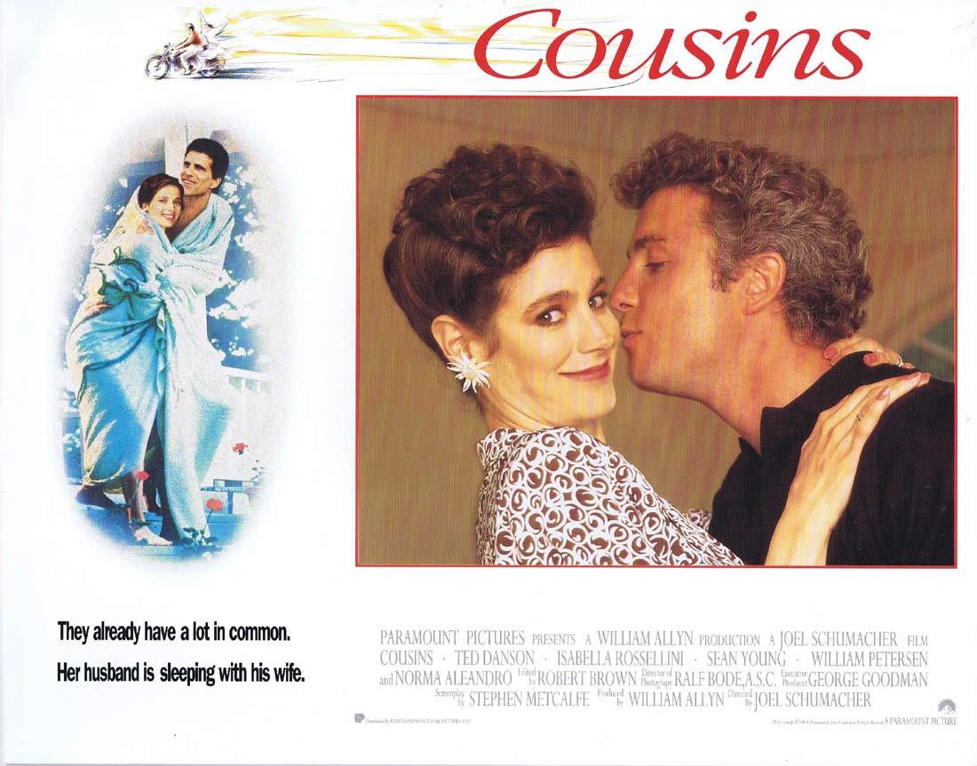 COUSINS Original Lobby Card 3 Ted Danson Isabella Rossellini Sean Young