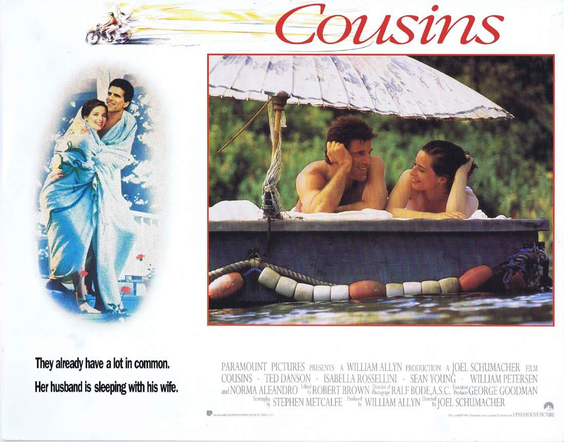 COUSINS Original Lobby Card 4 Ted Danson Isabella Rossellini Sean Young