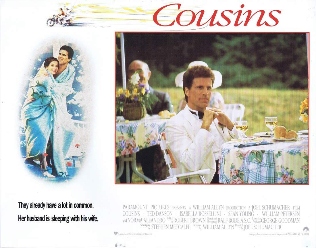 COUSINS Original Lobby Card 6 Ted Danson Isabella Rossellini Sean Young