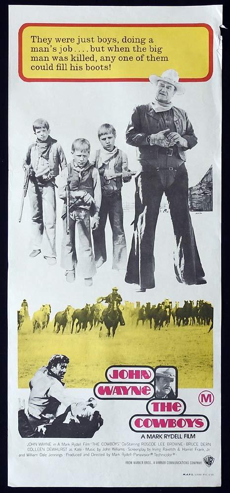 THE COWBOYS Original Daybill Movie poster John Wayne