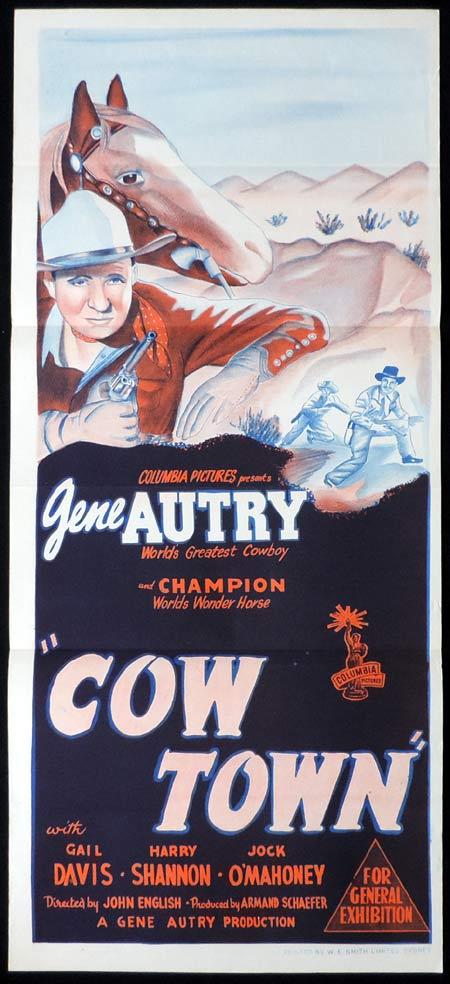COW TOWN Original Daybill Movie Poster Gene Autry Gail Davis