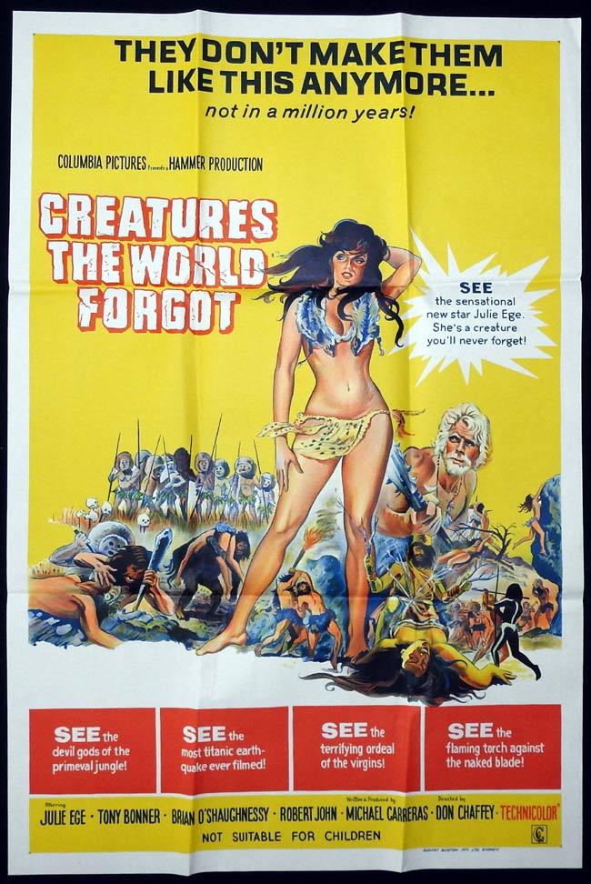 CREATURES THE WORLD FORGOT Original One sheet Movie Poster Julie Ege Brian O’Shaughnessy Hammer