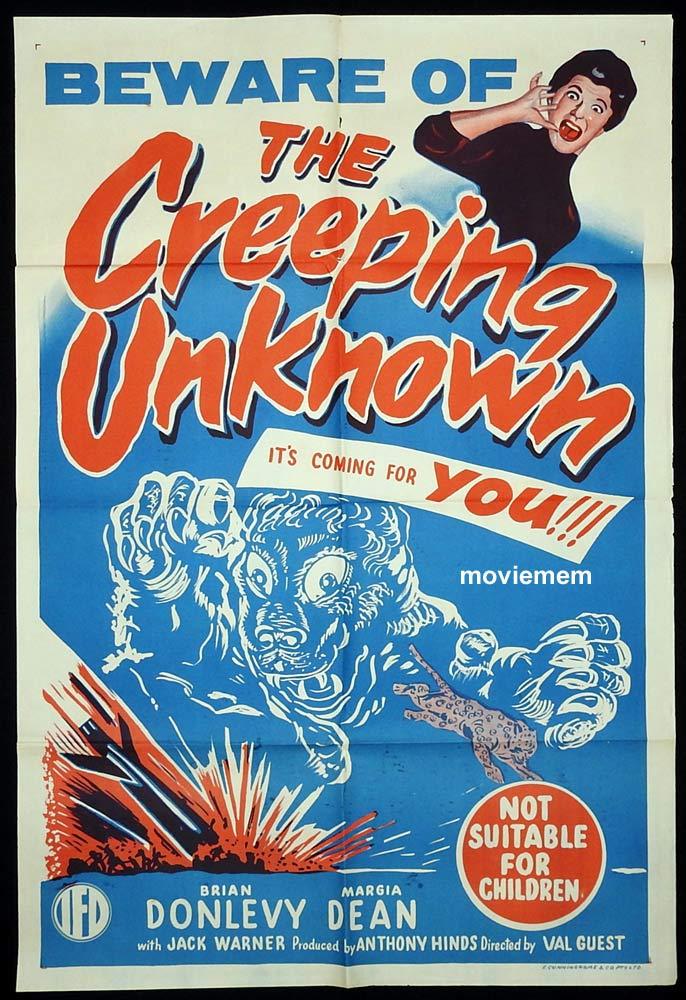 THE CREEPING UNKNOWN Original One sheet Movie Poster Xperiment Hammer Films