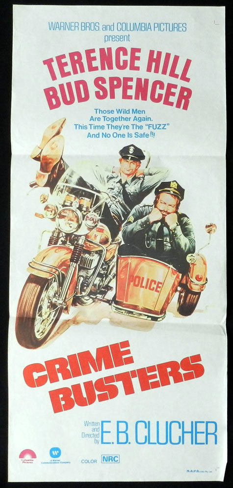 CRIME BUSTERS Terence Hill Bud Spencer Motorcycle Cop VINTAGE Daybill Movie poster