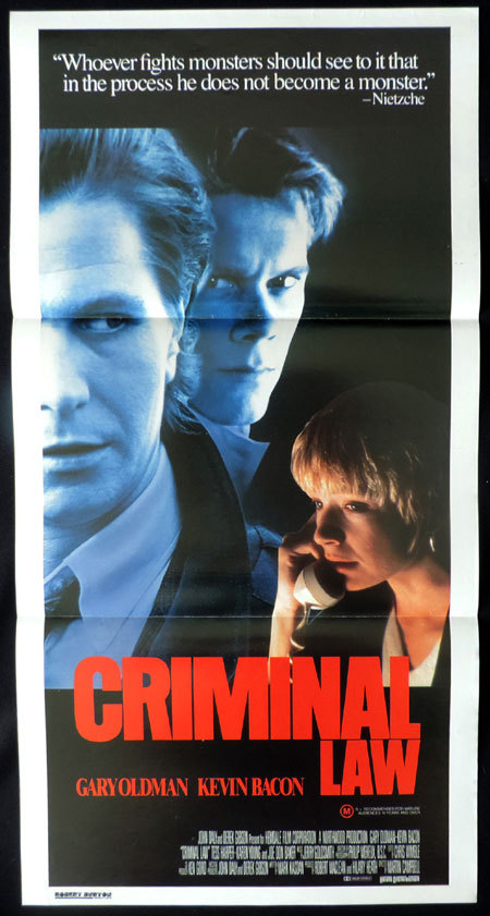 CRIMINAL LAW Original Australian Daybill Movie poster Kevin Bacon Gary Oldman