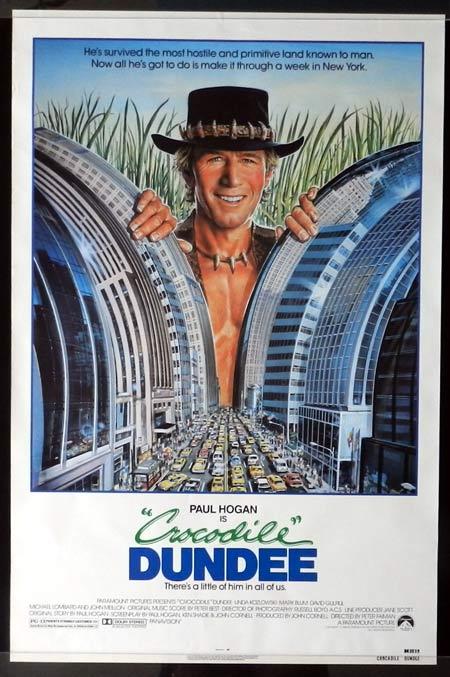 CROCODILE DUNDEE 1986 Paul Hogan US 1 sheet Movie poster