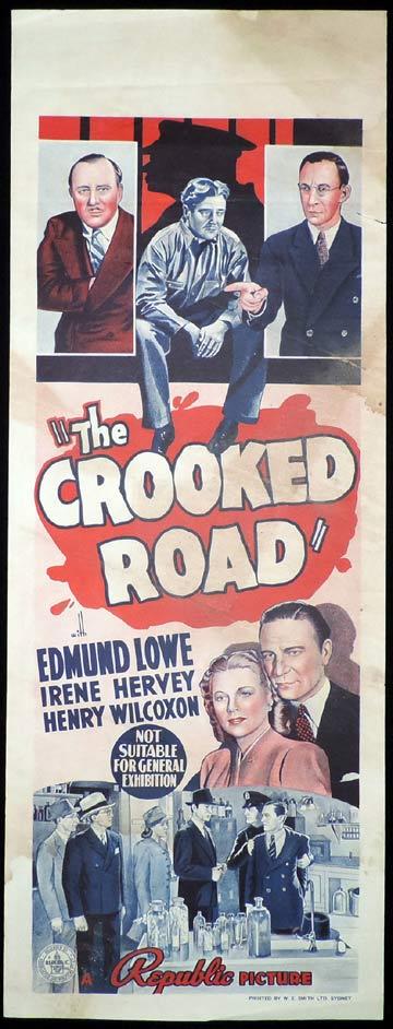 THE CROOKED ROAD Long Daybill Movie poster 1940 Edmond Lowe