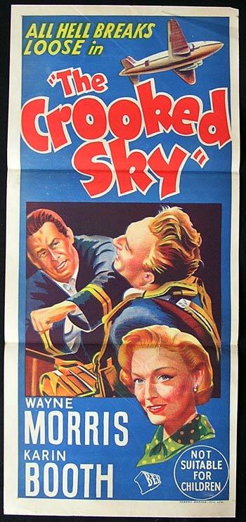 THE CROOKED SKY Original Daybill Movie poster Wayne Morris
