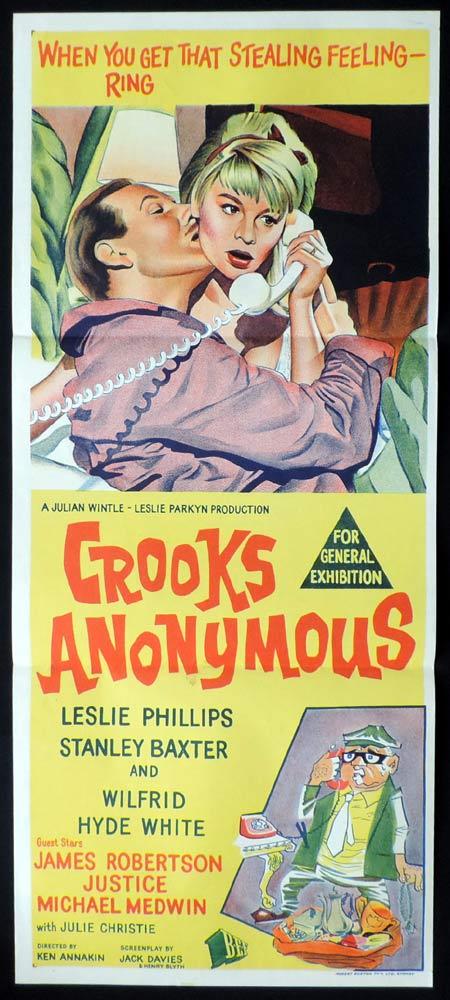 CROOKS ANONYMOUS Original Daybill Movie Poster Leslie Phillips Stanley Baxter