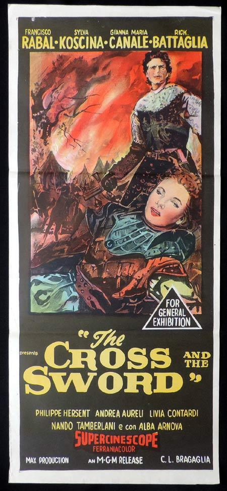 THE CROSS AND THE SWORD Daybill Movie Poster Sylvia Koscina