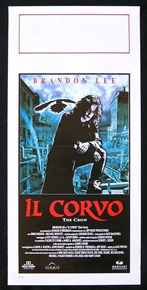 THE CROW Original Locandina Movie Poster Brandon Lee Italian