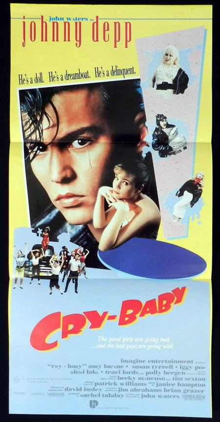 CRY BABY Daybill Movie poster Johnny Depp Divine John Waters