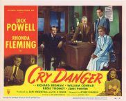 CRY DANGER Lobby card 3 1951 Dick Powell Rhonda Fleming RKO Film Noir