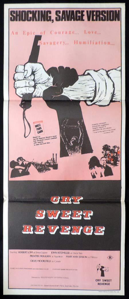 CRY SWEET REVENGE aka Uncle Tom’s Cabin Original Daybill Movie Poster Herbert Lom  Sexploitation Horror