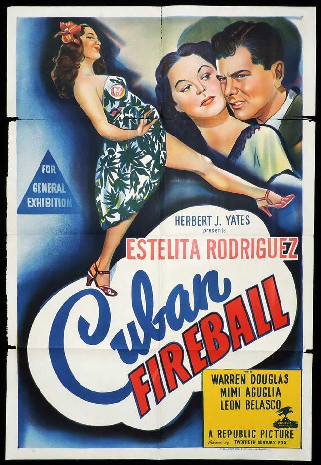 CUBAN FIREBALL Original One sheet Movie Poster Estelita Rodriguez Warren Douglas
