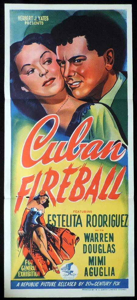 CUBAN FIREBALL Original Daybill Movie Poster Estelita Rodriguez