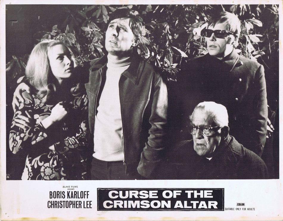 CURSE OF THE CRIMSON ALTAR Australian Lobby card 8 Boris Karloff Christopher Lee